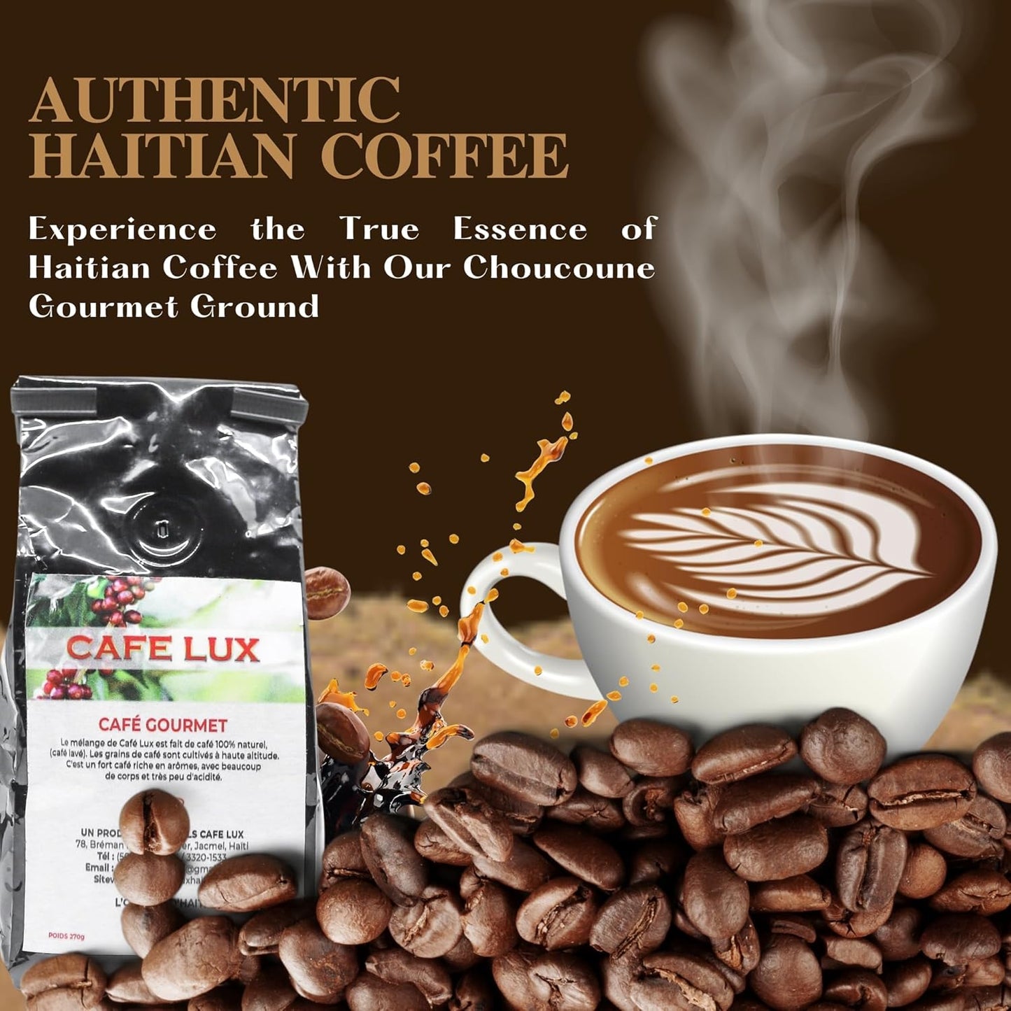 CAFE CHOUCOUNE LUX GOURMET GROUND HAITIAN COFFEE- DRINK